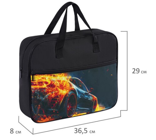 Папка на молнии с ручками BRAUBERG А4, 1 отделение, карман на молнии, 80 мм, 