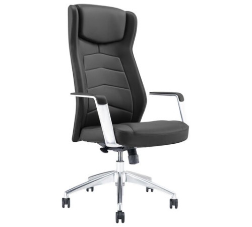 Кресло BRABIX PREMIUM "Viking EX-759", синхромеханизм, алюминий, натуральная кожа, черное, 532933