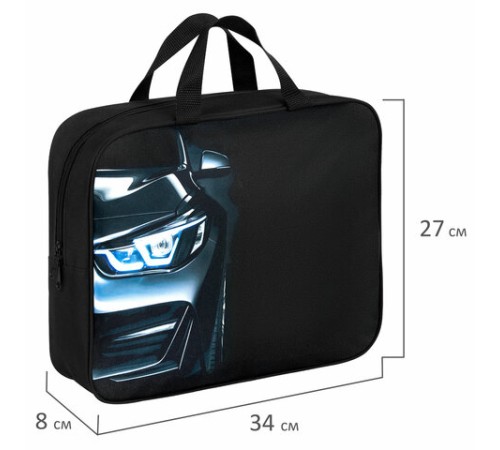 Папка на молнии с ручками BRAUBERG KIDS А4, 1 отделение, полиэстер, 80 мм, 