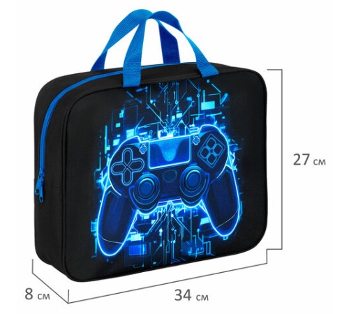 Папка на молнии с ручками BRAUBERG KIDS А4, 1 отделение, полиэстер, 80 мм, 