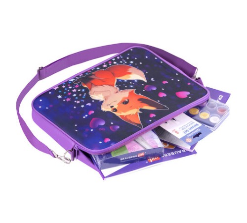 Папка на молнии с ручками BRAUBERG KIDS А4, 1 отделение, регулируемый плечевой ремень, 60 мм, 