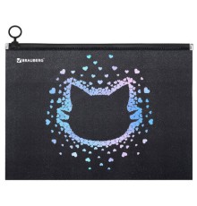 Папка для тетрадей BRAUBERG А4, 1 отделение, пластик, на zip-lock молнии, 