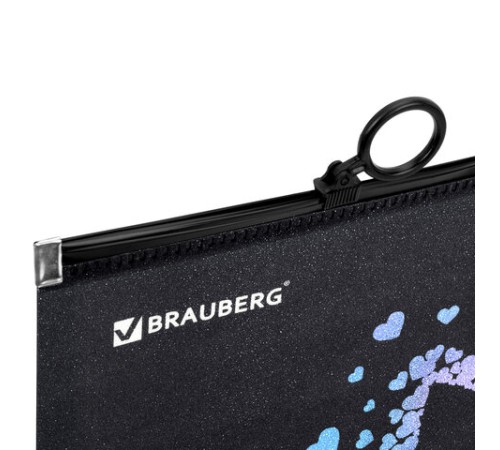 Папка для тетрадей BRAUBERG А4, 1 отделение, пластик, на zip-lock молнии, 