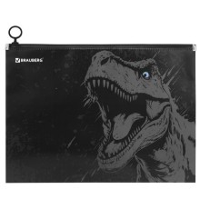 Папка для тетрадей BRAUBERG А4, 1 отделение, пластик, на zip-lock молнии, 