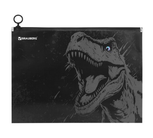 Папка для тетрадей BRAUBERG А4, 1 отделение, пластик, на zip-lock молнии, 