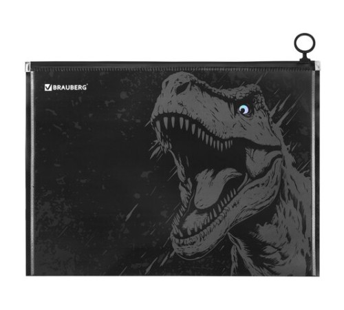 Папка для тетрадей BRAUBERG А4, 1 отделение, пластик, на zip-lock молнии, 