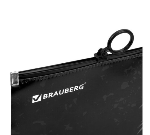 Папка для тетрадей BRAUBERG А4, 1 отделение, пластик, на zip-lock молнии, 