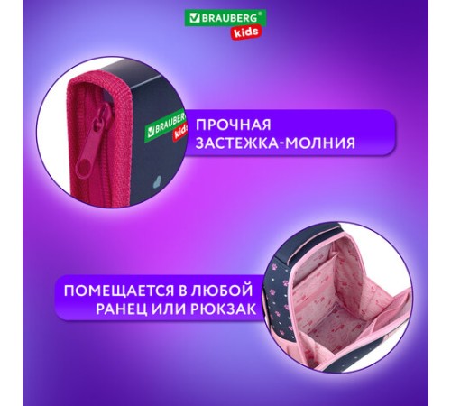 Папка для тетрадей BRAUBERG KIDS А5, 1 отделение, пластик, молния вокруг, 
