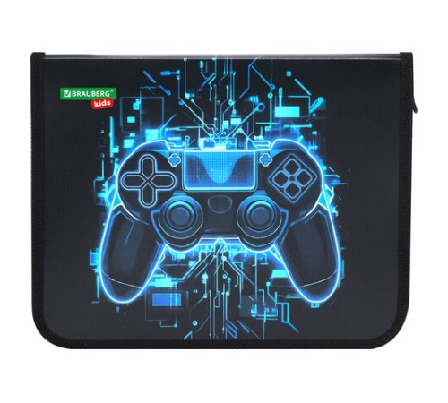 Папка для тетрадей BRAUBERG KIDS А5, 1 отделение, пластик, молния вокруг, 