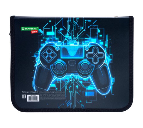 Папка для тетрадей BRAUBERG KIDS А5, 1 отделение, пластик, молния вокруг, 