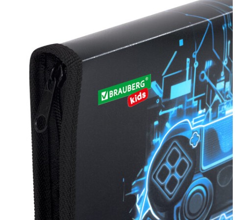Папка для тетрадей BRAUBERG KIDS А5, 1 отделение, пластик, молния вокруг, 