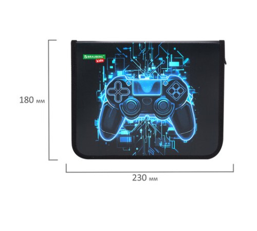 Папка для тетрадей BRAUBERG KIDS А5, 1 отделение, пластик, молния вокруг, 