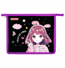 Папка для тетрадей ПИФАГОР А5, 1 отделение, пластик, на молнии, 