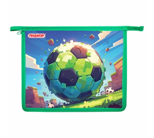 Папка для тетрадей ПИФАГОР А5, 1 отделение, пластик, на молнии, 