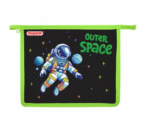 Папка для тетрадей ПИФАГОР А5, 1 отделение, пластик, на молнии, 