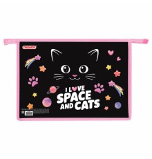 Папка для тетрадей ПИФАГОР А4, 1 отделение, картон/пластик, на молнии, 