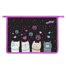 Папка для тетрадей ЮНЛАНДИЯ А4, 1 отделение, пластик, на молнии, 