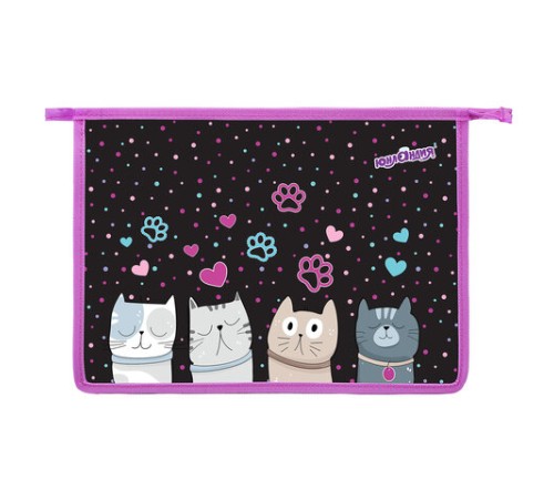 Папка для тетрадей ЮНЛАНДИЯ А4, 1 отделение, пластик, на молнии, 