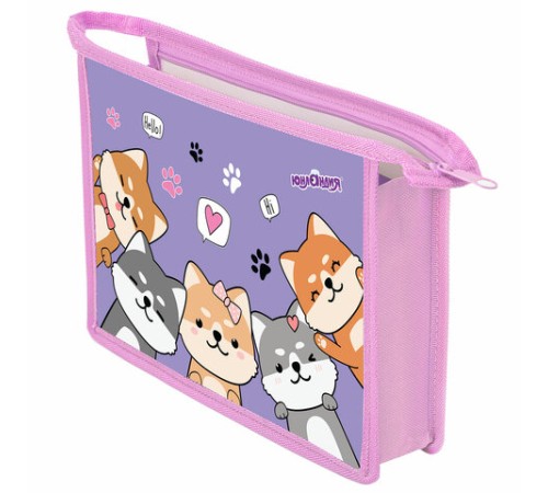 Папка для тетрадей ЮНЛАНДИЯ А4, 1 отделение, пластик, на молнии, 