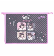 Папка для тетрадей ЮНЛАНДИЯ А4, 1 отделение, пластик, на молнии, 