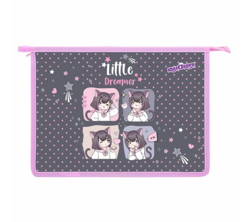 Папка для тетрадей ЮНЛАНДИЯ А4, 1 отделение, пластик, на молнии, 