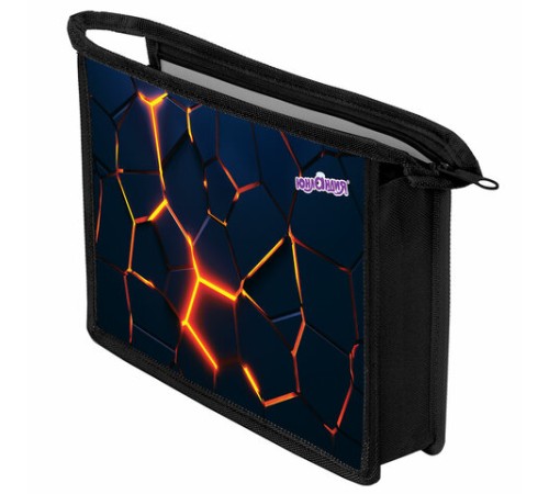 Папка для тетрадей ЮНЛАНДИЯ А4, 1 отделение, пластик, на молнии, 