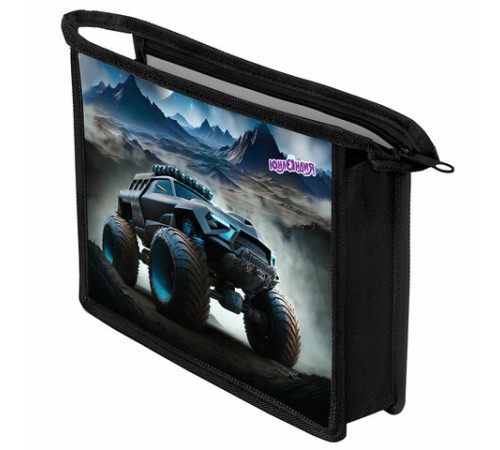 Папка для тетрадей ЮНЛАНДИЯ А4, 1 отделение, пластик, на молнии, 