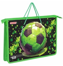 Папка на молнии с ручками ПИФАГОР А4, 1 отделение, пластик, ручки-шнурок, 