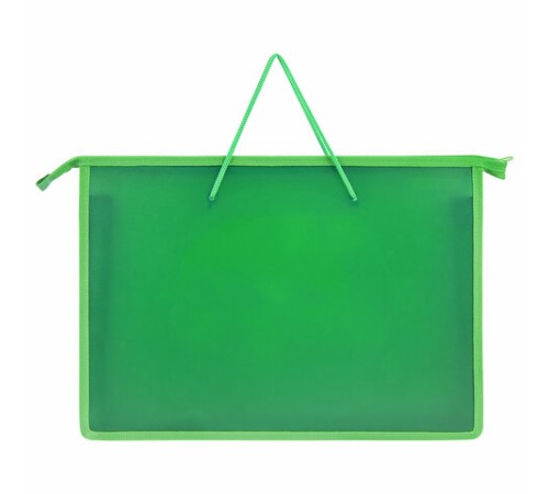 Папка на молнии с ручками ПИФАГОР А4, 1 отделение, пластик, ручки-шнурок, 