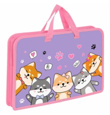 Папка на молнии с ручками ЮНЛАНДИЯ А4, 1 отделение, пластик, ширина 45 мм, 