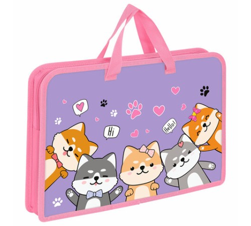 Папка на молнии с ручками ЮНЛАНДИЯ А4, 1 отделение, пластик, ширина 45 мм, 