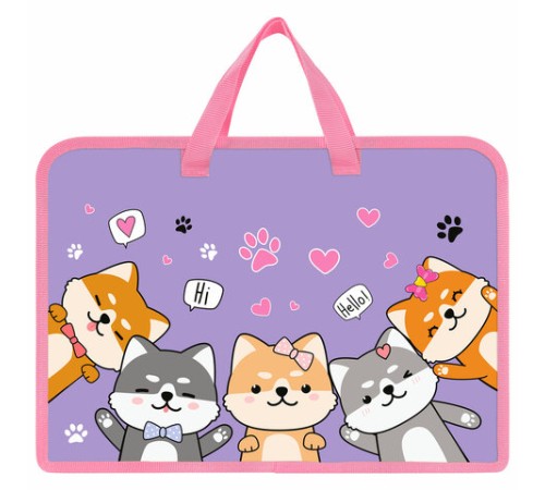 Папка на молнии с ручками ЮНЛАНДИЯ А4, 1 отделение, пластик, ширина 45 мм, 