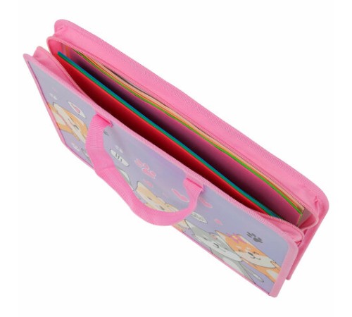 Папка на молнии с ручками ЮНЛАНДИЯ А4, 1 отделение, пластик, ширина 45 мм, 