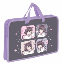 Папка на молнии с ручками ЮНЛАНДИЯ А4, 1 отделение, пластик, ширина 45 мм, 