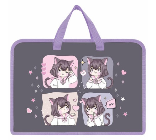 Папка на молнии с ручками ЮНЛАНДИЯ А4, 1 отделение, пластик, ширина 45 мм, 