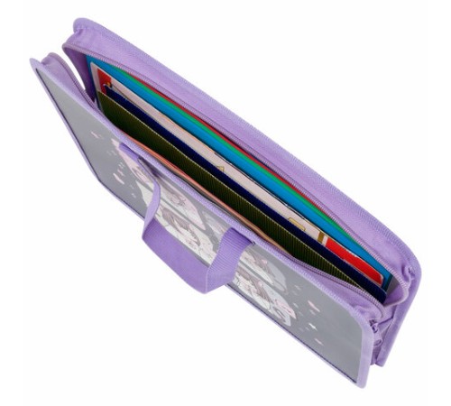 Папка на молнии с ручками ЮНЛАНДИЯ А4, 1 отделение, пластик, ширина 45 мм, 