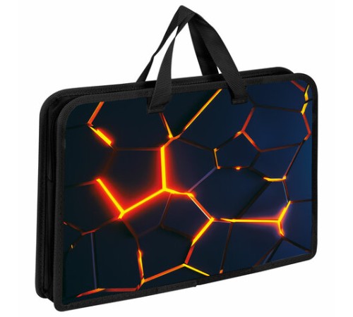 Папка на молнии с ручками ЮНЛАНДИЯ А4, 1 отделение, пластик, ширина 45 мм, 