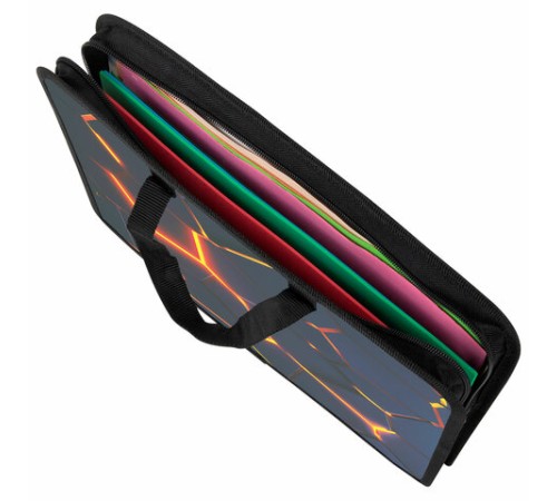 Папка на молнии с ручками ЮНЛАНДИЯ А4, 1 отделение, пластик, ширина 45 мм, 