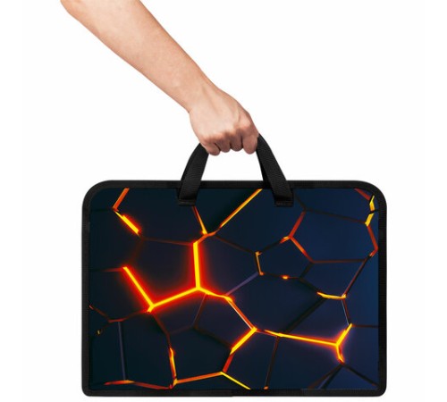 Папка на молнии с ручками ЮНЛАНДИЯ А4, 1 отделение, пластик, ширина 45 мм, 