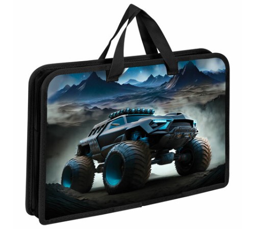 Папка на молнии с ручками ЮНЛАНДИЯ А4, 1 отделение, пластик, ширина 45 мм, 