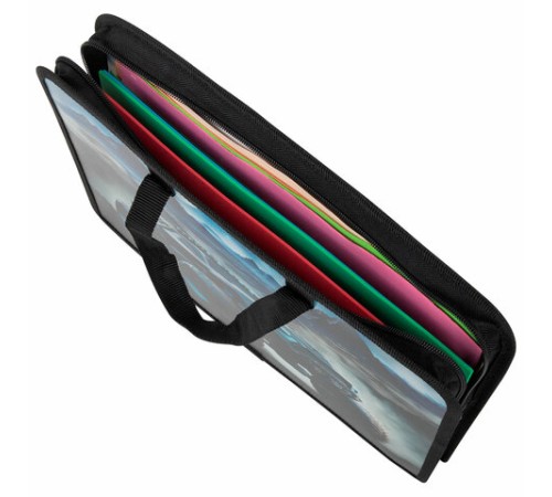 Папка на молнии с ручками ЮНЛАНДИЯ А4, 1 отделение, пластик, ширина 45 мм, 