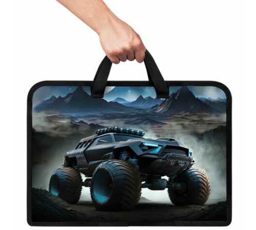 Папка на молнии с ручками ЮНЛАНДИЯ А4, 1 отделение, пластик, ширина 45 мм, 