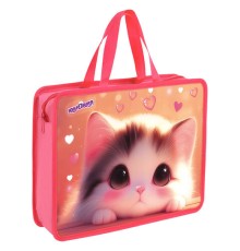 Папка на молнии с ручками ЮНЛАНДИЯ А4, 1 отделение, пластик, 80 мм, 