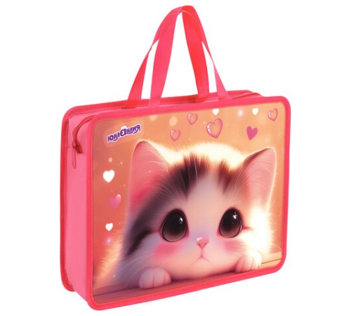 Папка на молнии с ручками ЮНЛАНДИЯ А4, 1 отделение, пластик, 80 мм, 