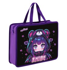 Папка на молнии с ручками ЮНЛАНДИЯ А4, 1 отделение, пластик, 80 мм, 