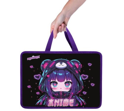 Папка на молнии с ручками ЮНЛАНДИЯ А4, 1 отделение, пластик, 80 мм, 