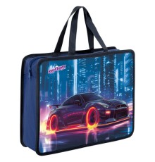 Папка на молнии с ручками ЮНЛАНДИЯ А4, 1 отделение, пластик, 80 мм, 