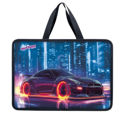 Папка на молнии с ручками ЮНЛАНДИЯ А4, 1 отделение, пластик, 80 мм, 