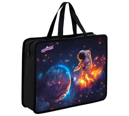 Папка на молнии с ручками ЮНЛАНДИЯ А4, 1 отделение, пластик, 80 мм, 