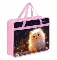 Папка на молнии с ручками BRAUBERG А4, 1 отделение, пластик, 80 мм, 